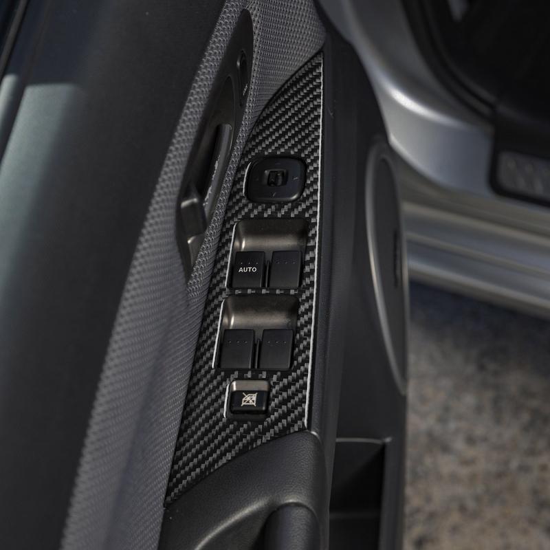 For Mazda 3 Axela 2004-2009 Carbon Fiber Front Door Window Lift Control Panel Frame Car Accessories Interior Decorative Stickers