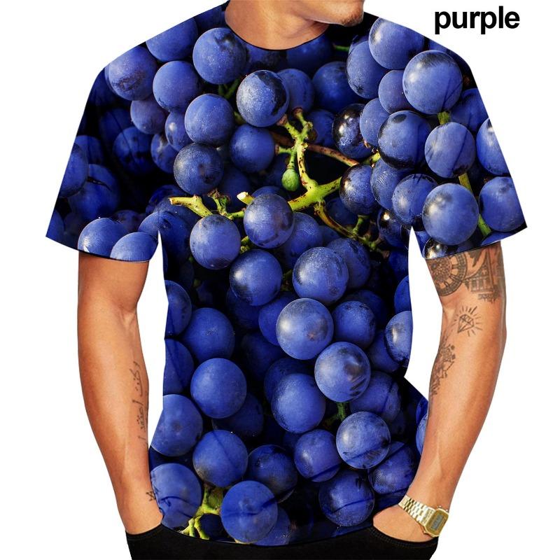 Magliette Stampa 3D Cibo Frutta Fresca Divertente Casual Hip Hop Uomo Donna Manica Corta Top
