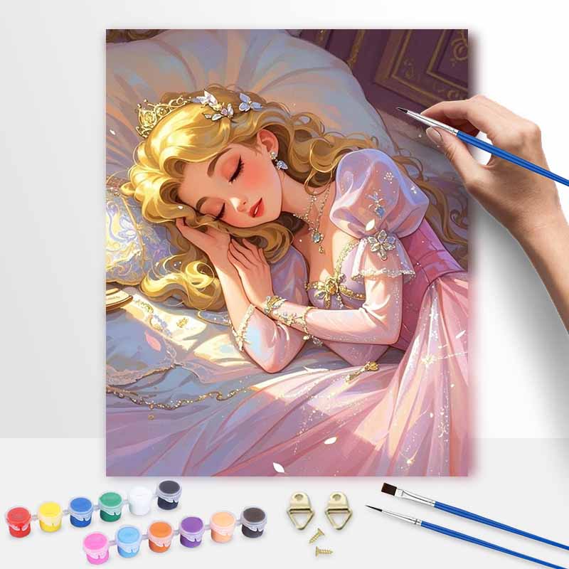 Disney Princess Sleeping Beauty Oil Painting Kit Canvas DIY Home Decor Gift 20x30cm