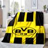 Borussia Dortmund Thema Bedruckte Decke - Perfekt für Sofa, Bett, Reisen & Outdoor-Nutzung | Maschinenwaschbar, Gemütlich & Langlebig.