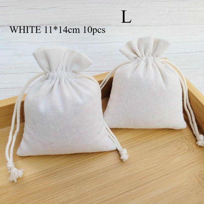 10Pcs Linen bundle pocket canvas bundle pocket cotton sack burlap bag rice gift drawstring small cloth bag