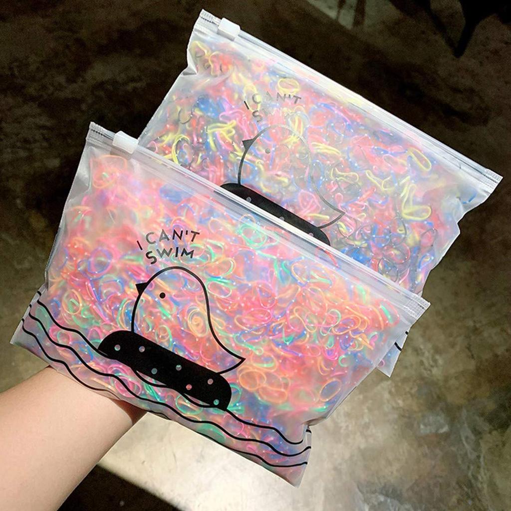 3000pcs Hair Rubber Bands Disposable Soft Elastic Hair Ties Women Girls Small Tiny Colorful Disposable Rubber Bands