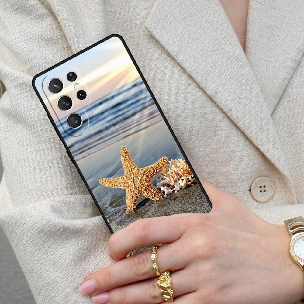 Summer Beach Relax Starfish Ocean Sky Sun Cell Phone Case for Samsung Galaxy S26 Ultra S25 S24 S23 S22 S21 S20 Note10 Cover
