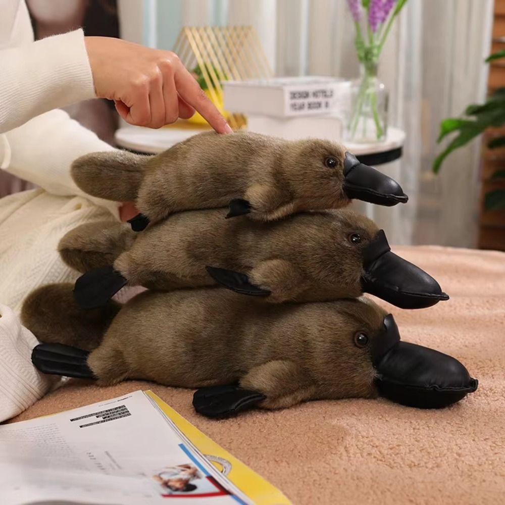 Fluffy Platypus Plush Toys Simulation Animal Stuffed Dolls  Birthday Gift