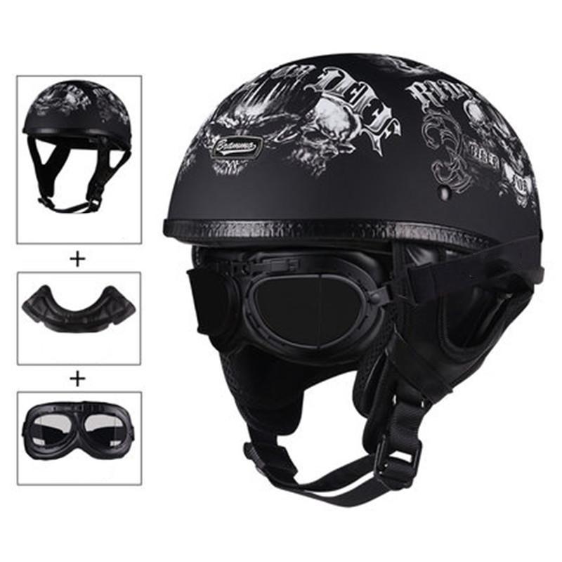 DOT Certification Retro Motorcycle Helmet Moto Helmet Scooter Vintage Half Face Biker Motorbike Crash Moto Helmet Casco Moto CE