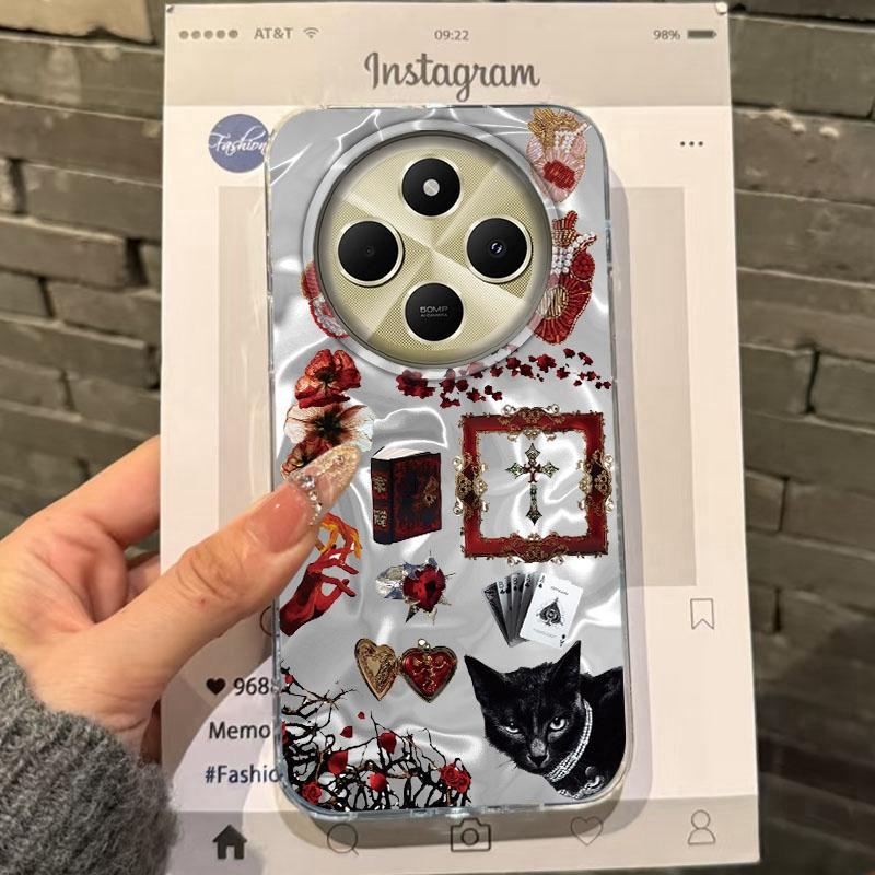 

Ретро Солнце Морской Цветочный Глаза Девушки Женщины Чехол Для Xiaomi Poco X3pro X5 M6 X6 X3 NFC M5s M6 X7 Pro C75 C61 Бампер Fundas Крышка Redmi Note12 Pro 5G белый