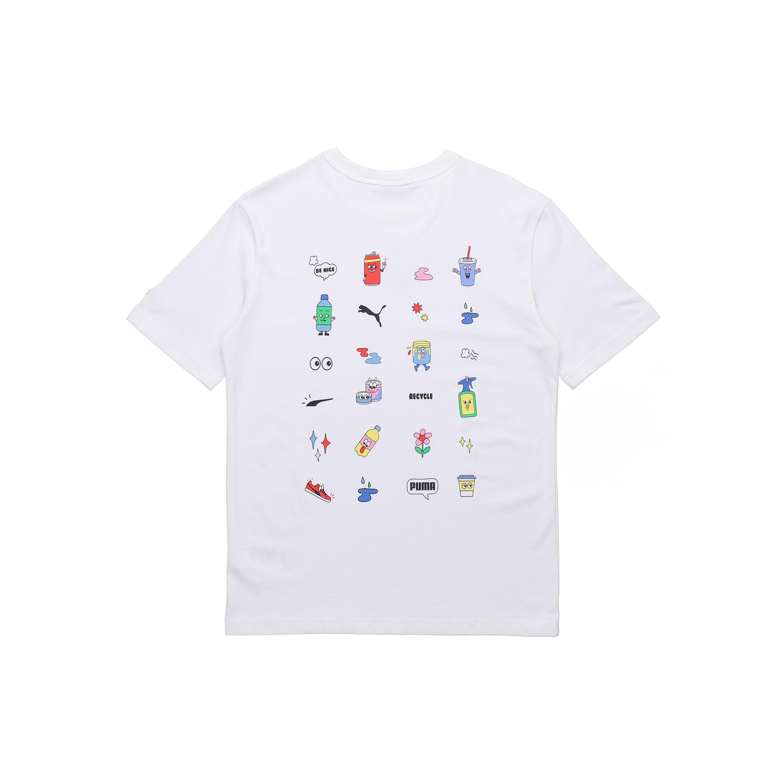 PUMA Sports Alphabet Printing Round Neck Short Sleeve White Men s 531335-52 S