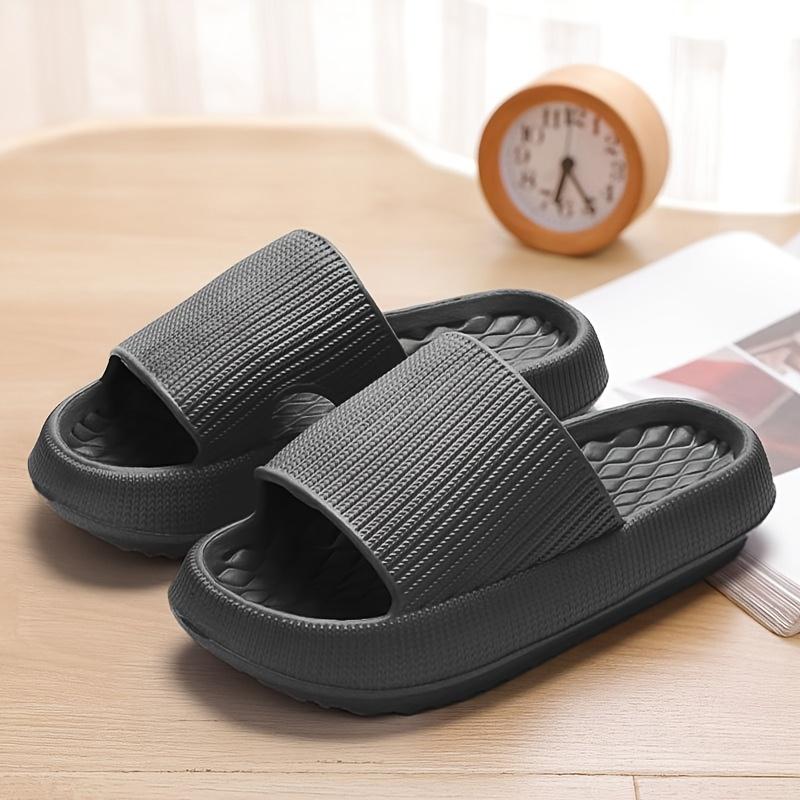 Women'S Summer Casual Home Slippers Soft Sole Solid Color Slippers Comfortable Open-Toe Bathroom Shoes