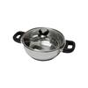 BAUMALU 331974 Faitout 24 cm inox + couvercle verre Saphir bakélite