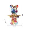 26cm Graffiti Abstract Resin Standing Bear Storage Statue Cute Animal Organizer Desk Decor Holder Gift for Home Office Ornament