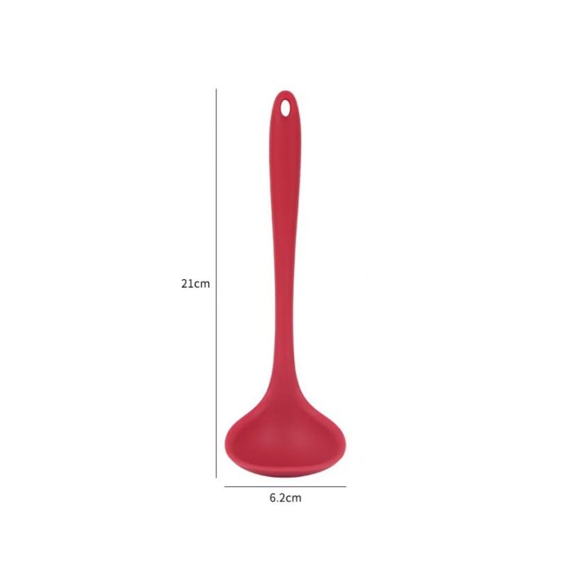 1pc Long Handle Silicone Soup Spoon Ramen Noodles Tablespoons Hot Pot Porridge Ladle Kawaii Japanese Kitchen Utensils