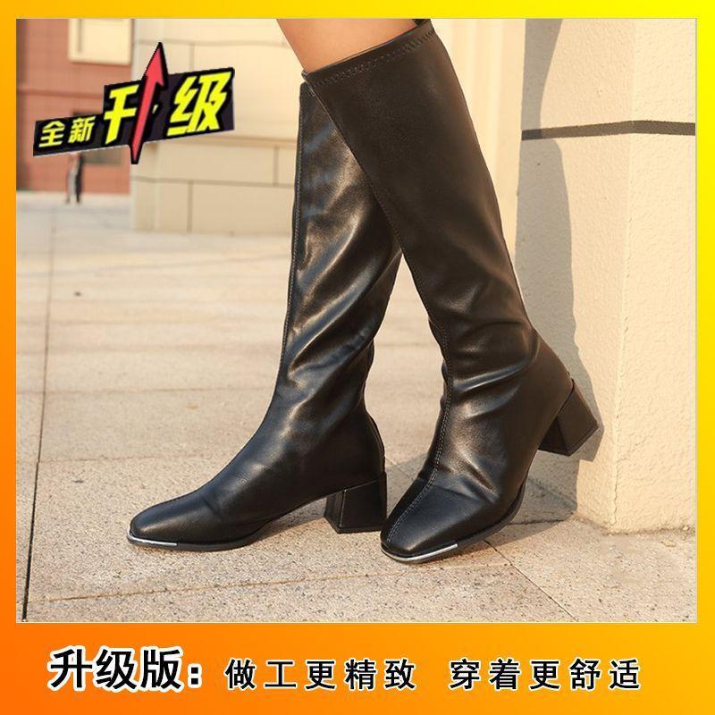 Rear Zipper Women's Boots Korean Version Thick Heel Solid Color Women's Boots Internet Celebrity Simple Martin Boots Women 2025 Autumn and Winter New