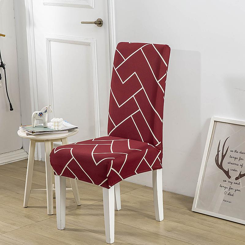 New Color High Gram Heavy Printing Elastic Backrest Integrated Chair Cover Household Hotel Anti-Fouling Dining Table Chair Cover