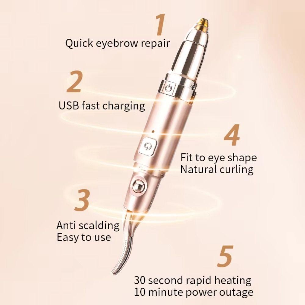 Dual Head Heated Eyelash Curler Two-Gear Temperature Adjustment 2 in1 Eyelash Clip Party