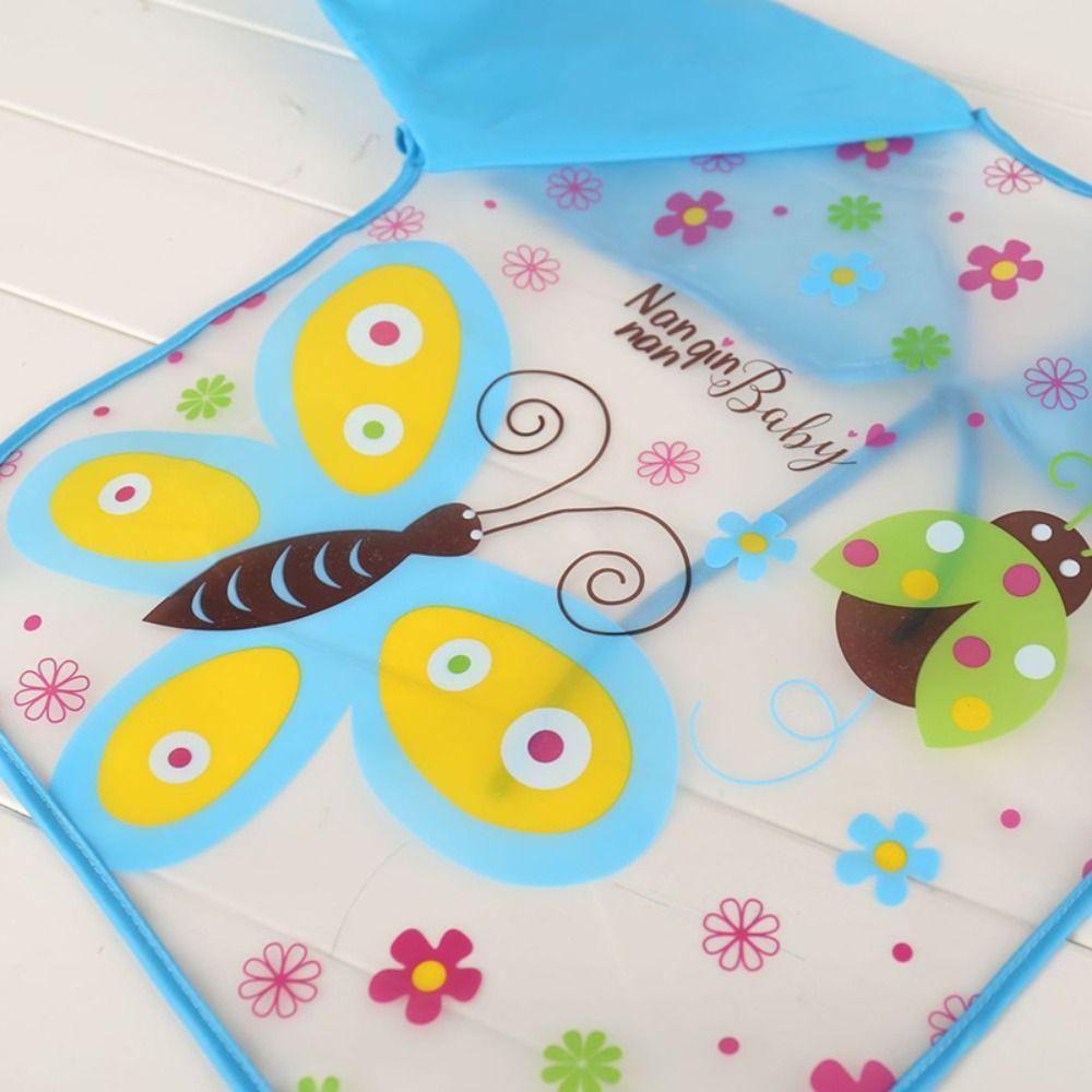 Waterproof Long Sleeve Strap Coat Cartoon Pattern Dirt Proof Feeding Burp Cloths  Baby Eating