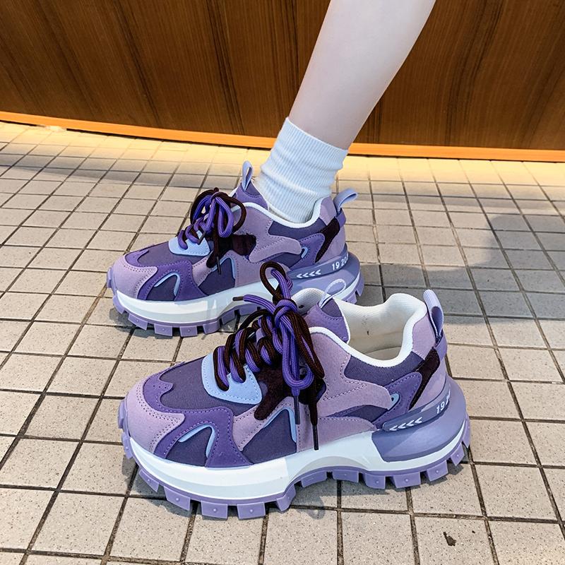 Fashion Luxury Designer Fashion Color Block Sneakers Women's Casual Thick Sole Increased Comfortable Women's Shoes Zapatillas De Deporte