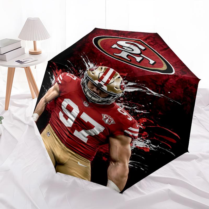 Printed San Francisco 49ers LOGO Folding Umbrella,Outdoor,Leisure,And Travel Umbrella,Durable Umbrella Fabric,Birthday And Holiday Gift