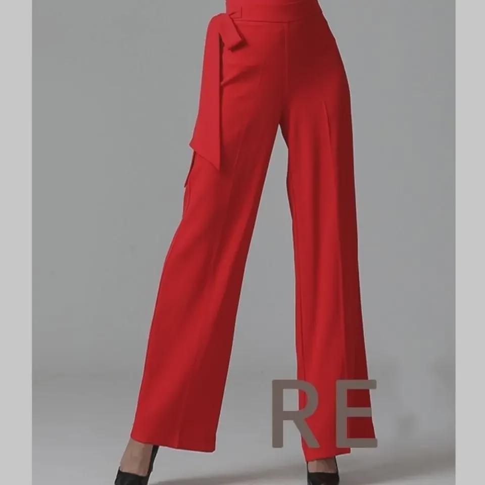 Pantaloni de damă 2025 cu talie înaltă și picior larg - Stil nou, drapat, croială slim, culoare pură, pantaloni drepți gata de dans