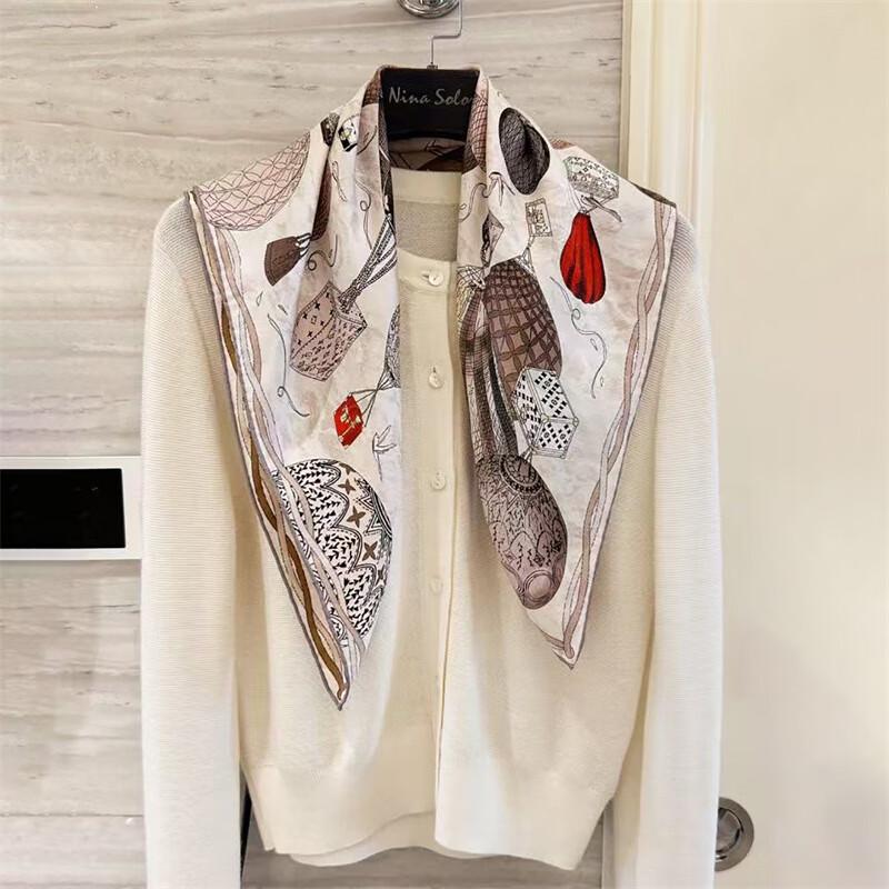 NINA SOLOR Jacquard Mulberry Silk Scarf