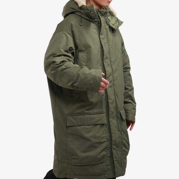 Adidas Originals Trefoil Daunenpelz Parka Lässig Sportlich Warm Kapuzen-Daunenjacke Winter Herren Oberbekleidung Grün GE1317
