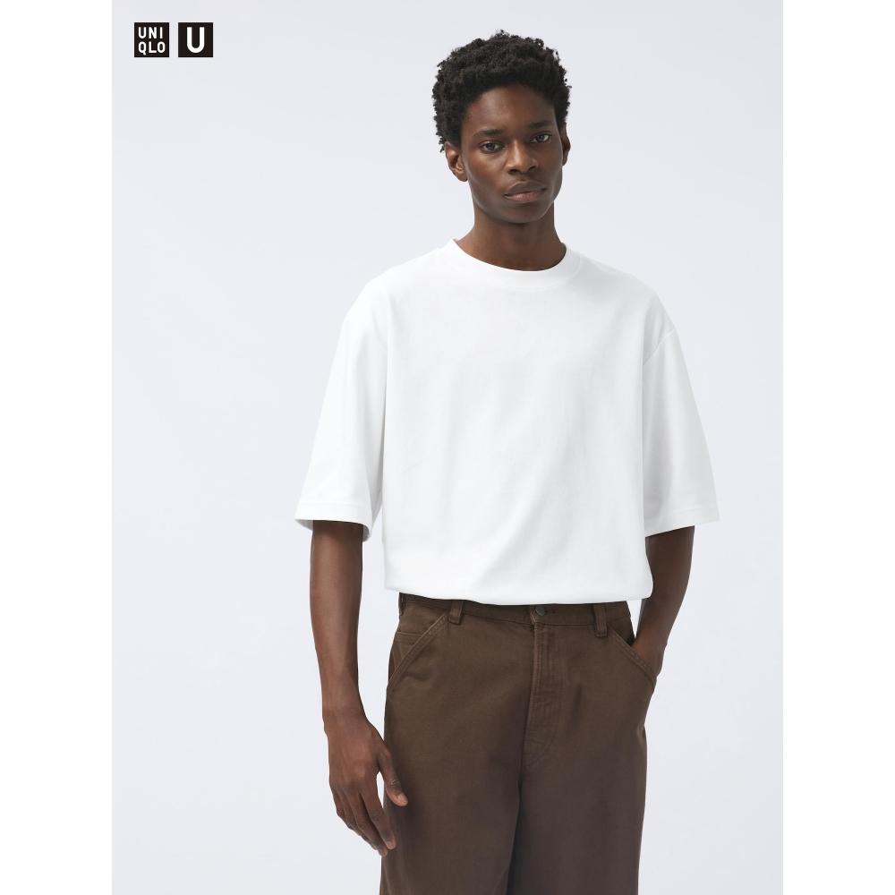 Uniqlo Airism CoTTon Oversized Tričko s kulatým výstřihem T