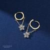 925 Sterling Silver Flower Chain Drop Earrings Hoop for Women Teens Girls Huggie Hoop Dangle Earrings Chain Jewelry Gifts