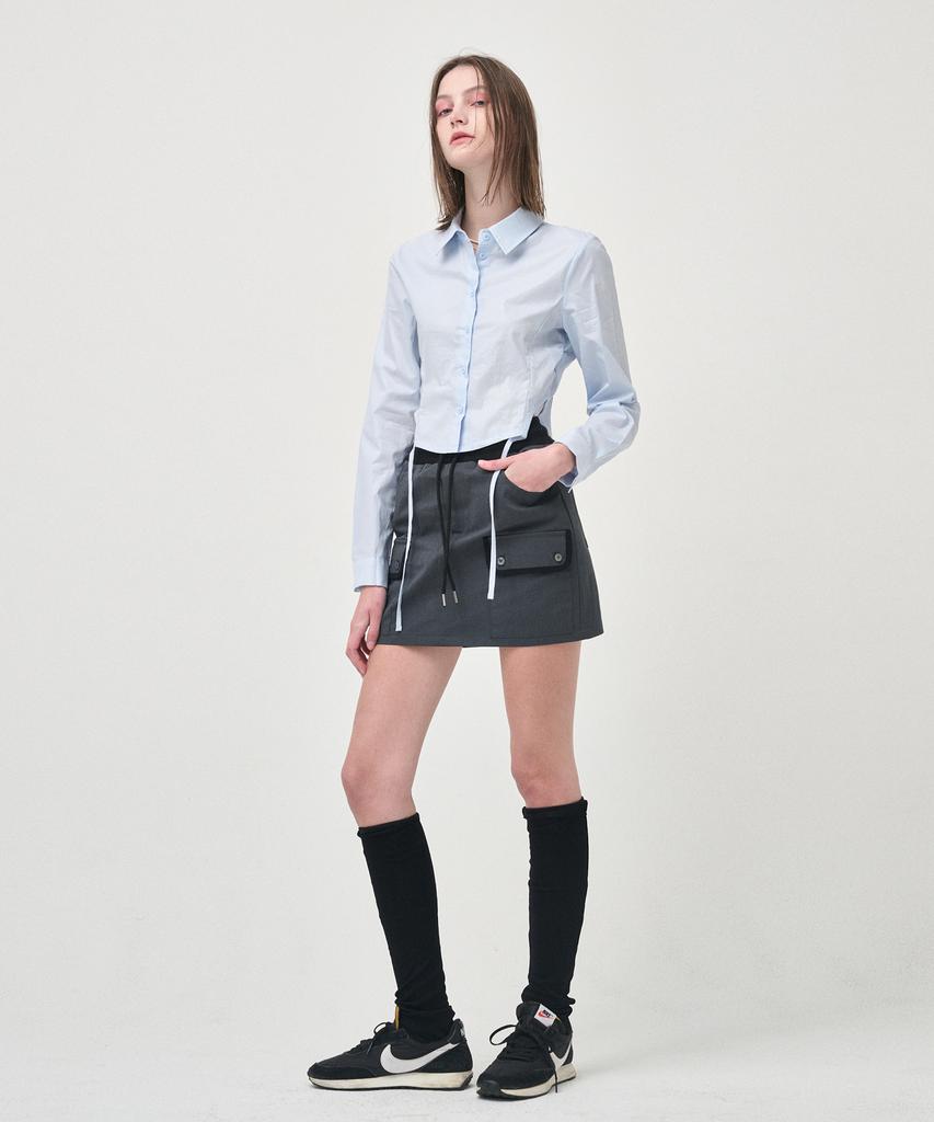 Etmont Cargo Banding Mini Skirt, Charcoal