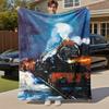 1pc Hogwarts Express Steam Train Outdoor Flannel Throw Blanket All Season Soft Warmth,Home Decor 1031216