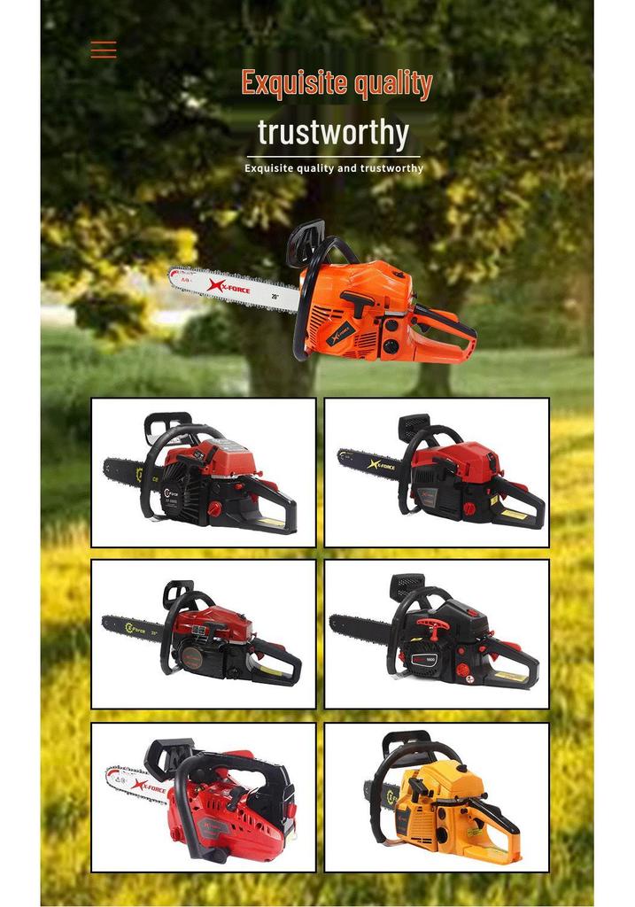 021A High-Power 2.55KW Two-Stroke Gas Chainsaw, 18/20-Inch Multi-Functional Logging Saw