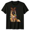 Dog Reindeer Antlers Christmas Lights Holidays Unisexs Unisexs Graphic Tee