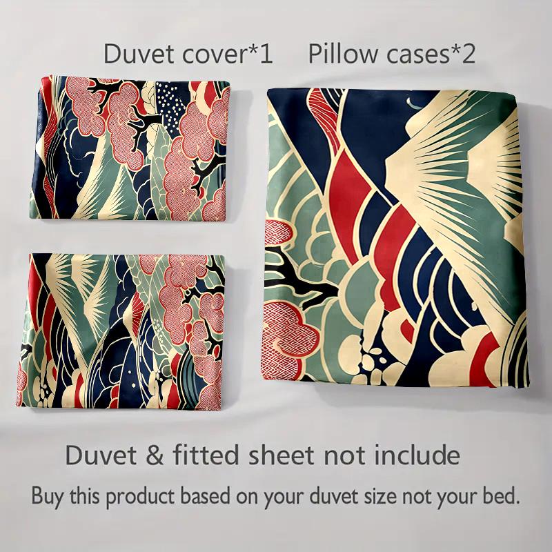 Mountain floral scenery Bedding Duvet cover sets Duvet covers Pillowcases gifts (1 * Duvet Cover 2 * Pillowcases, without duvet insert)