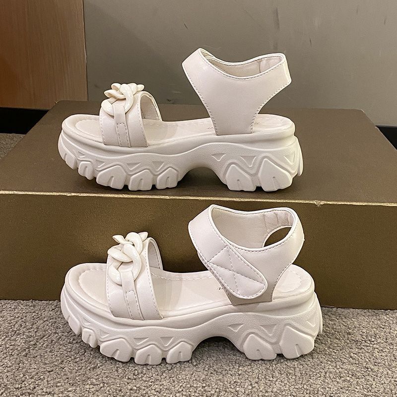 Comfortable and Elegant Round Toe Tip Platform Sandals for Women Daily New Breathable Fashion Vintage Original Sales Woman Shoes