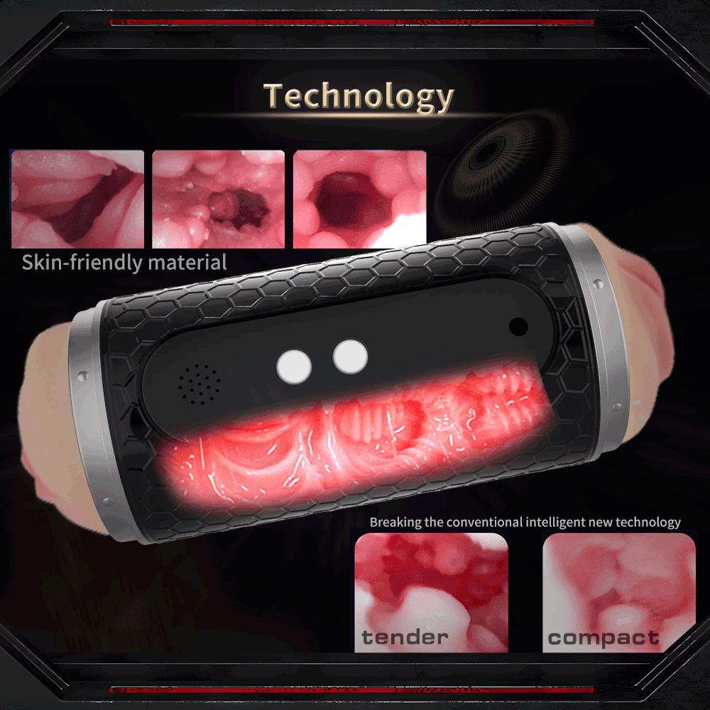 New Automatic Men's Masturbation Cup Timing Vibrator Dual Channel Vaginal Oral Sex Pocket Masturbation Cup Orgasm Men's Adult 18+