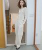 Leteoli Flower Pattern Sweatpants_Ivory