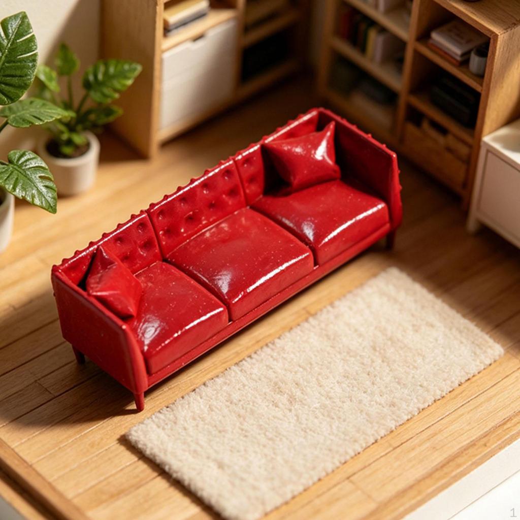 1/64 Scale Model Sofa, Miniature Furniture for Display, Artwork, Gift, Diorama, Decorative
