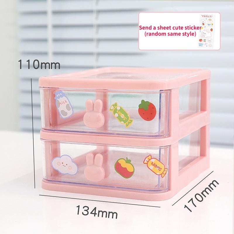 

Kawaii Desktop Stationery Storage Box Organizer Drawer Pen Holder Makeup Cosmetic Plastic Drawer Storage Box Desk Organizer Cute