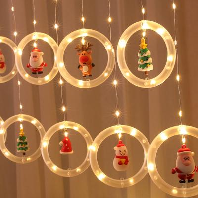 Weihnachtsdekoration, LED-Lichterkette, Schneeflocke, Schneemann, Weihnachtsmann, Weihnachtsbaum, Lichterkette, Weihnachtsbaumschmuck für Zuhause