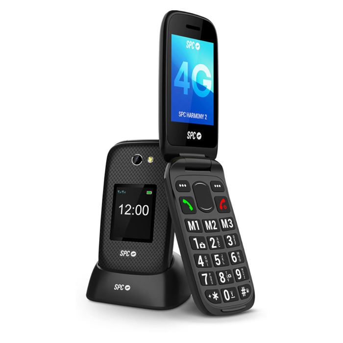 SPC HARMONY 2 - Téléphone Portable Pour Personnes Âgées Avec Touches XL, 4G, Bouton SOS Et Vol. 104dB, Noir