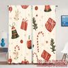 2pcs,Curtains Christmas Baubles Candy Canes Gifts (4) Chic Curtains Machine Washable Fabric Curtains Decorations For Home Use