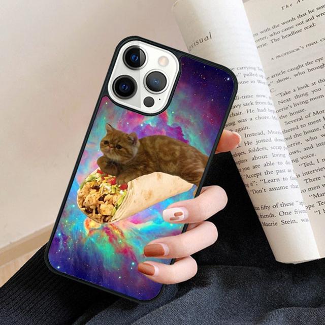 Cool Pizza Space Cat Phone Case Back Cover for IPhone 18 16 15 SE2020 14 13 11 12 Pro Max Mini XS XR X PlusS Fundas Coque