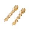 New Retro Statement Luxury Metal Chain Earrings Irregular Pattern Oval Long Tassel Drop Earrings Jewelry Women