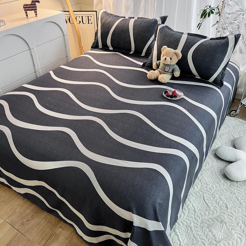 Flat Sheet Floral Style Bedsheet Skin-friendly Bed Linen Simple Student Bed Fitted Sheet Mattress Pad Bedcover