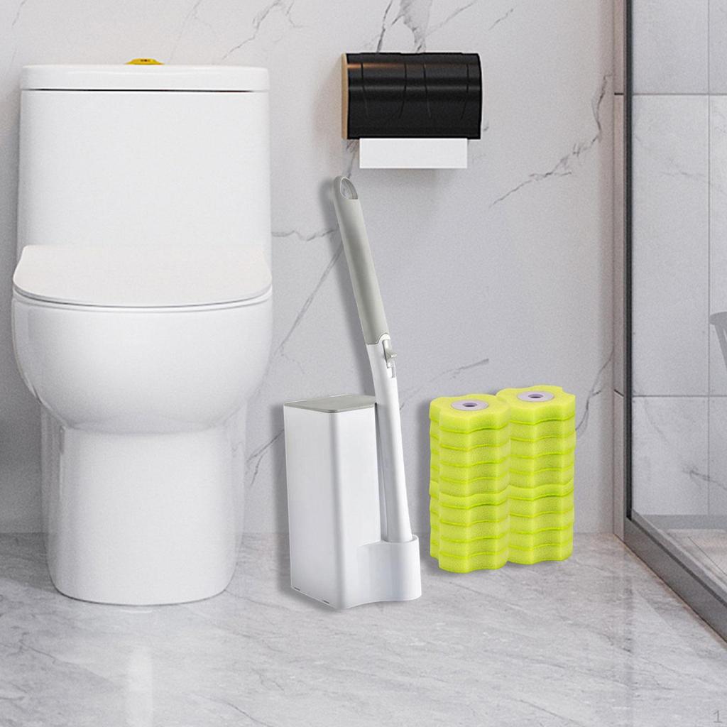 Disposables Toilet Brush and Holder Set Bathroom Maintenance Durability Practical Professional