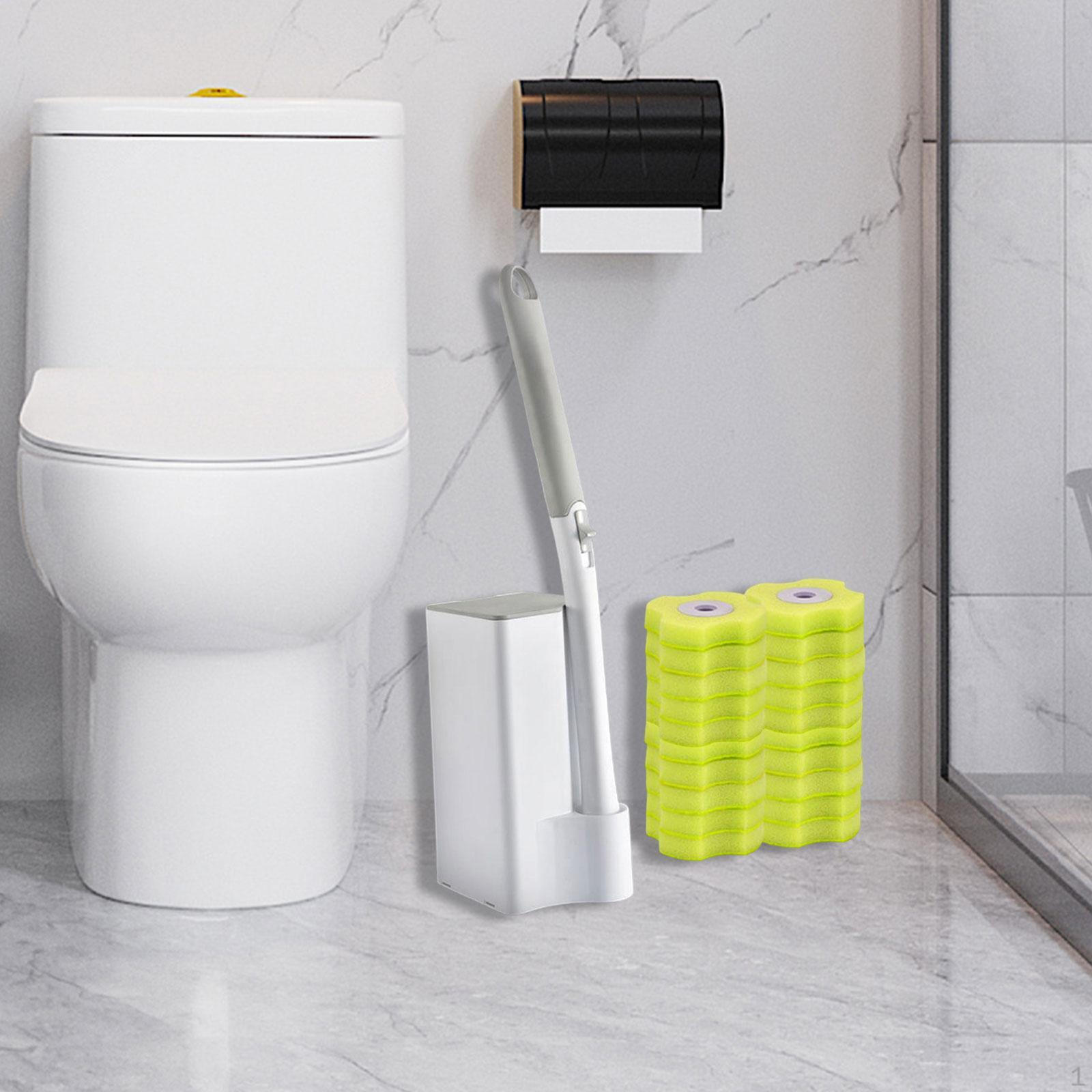 

Disposables Toilet Brush and Holder Set Bathroom Maintenance Durability Practical Professional Yellow Refills