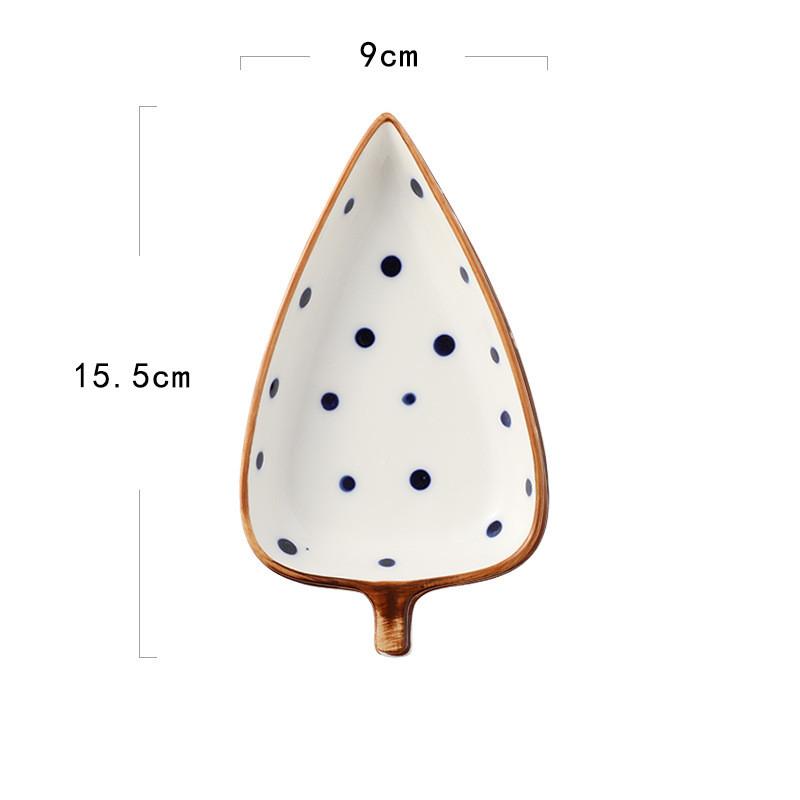 Creative Japanese Leaf Shape Ceramic Multi-grid Dried Fruit Dish Sushi Snack Plate Sauce Dish Set Home Deco