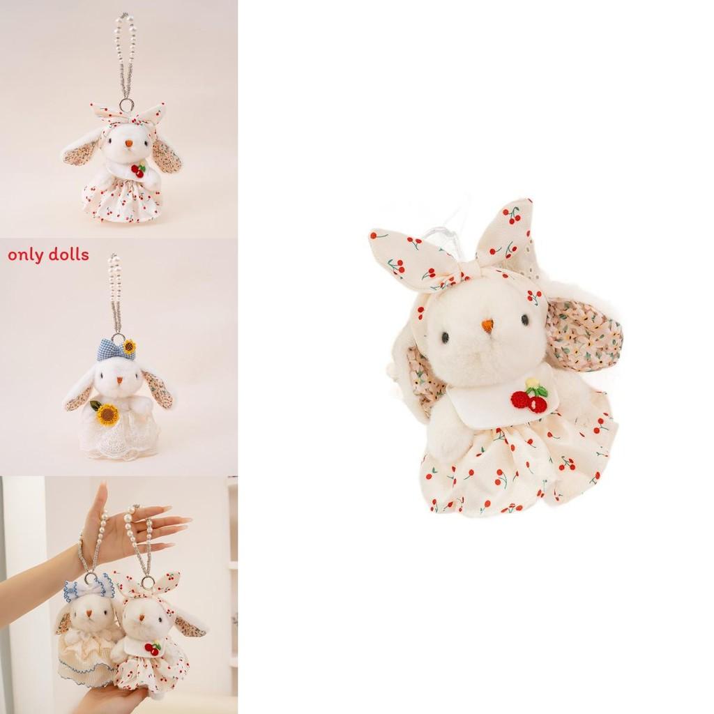 Plush Rabbit Keychain With Bow And Dress Decoration For Gift And Decoration