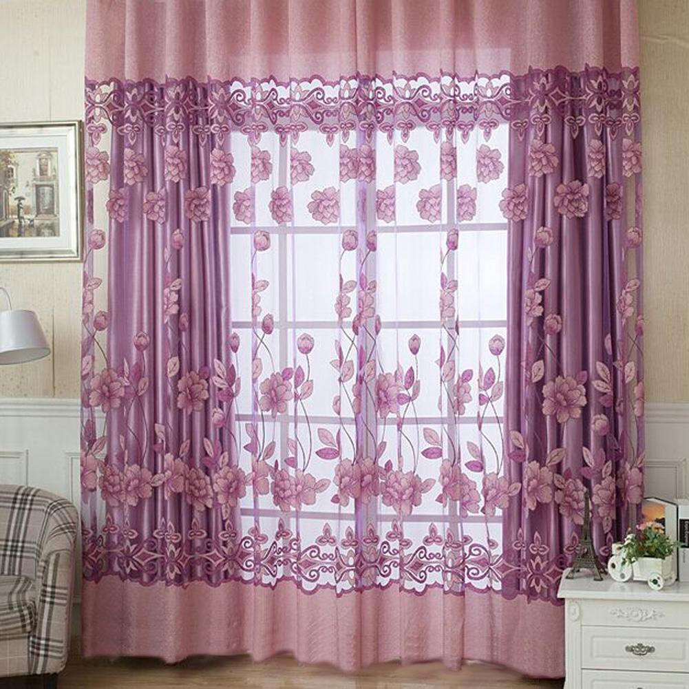 Full Shading Window Tulle Simple Modern Tulle Sheer Curtain European Style Sheer Curtain Tear Resistance for Living Room