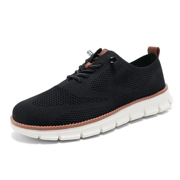 Neue Herbst Leichte Schnür-Sport- und Freizeitschuhe für Herren Atmungsaktive Flying Loafer Herren Große Größen Herrenschuhe 48 black