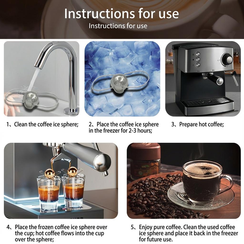 Espresso Cooling Ball with Holder Stainless Steel Coffee Cold Brew Ice Ball Espresso Accessories Extract Brew Chilling Tool