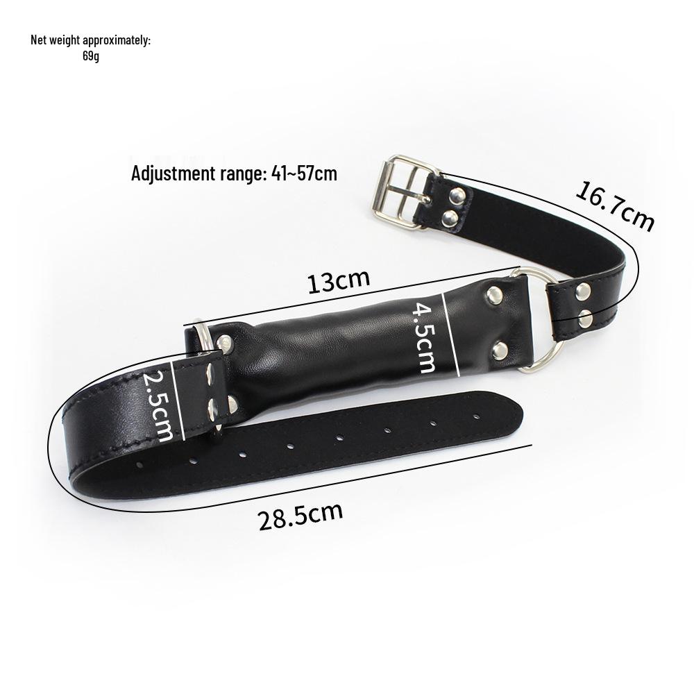 Adult SM Leather Gag Muzzle with Sponge Mouth Plug
